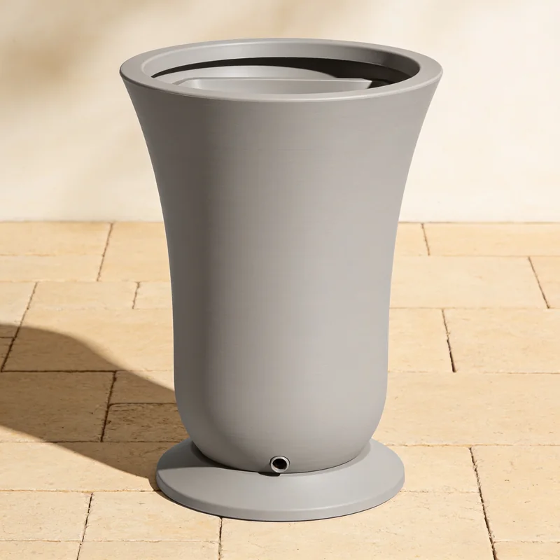 Tapered Tall Entry Planter — Stone