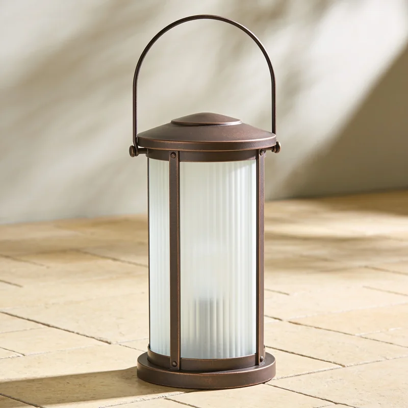 Hanging Battery Garden Lantern — Bronze